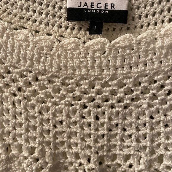 Jaeger London White Short sleeve crochet Sweater Size Large BNWOT - Picture 4 of 4